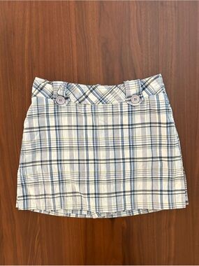 Vintage blue and white plaid skort
